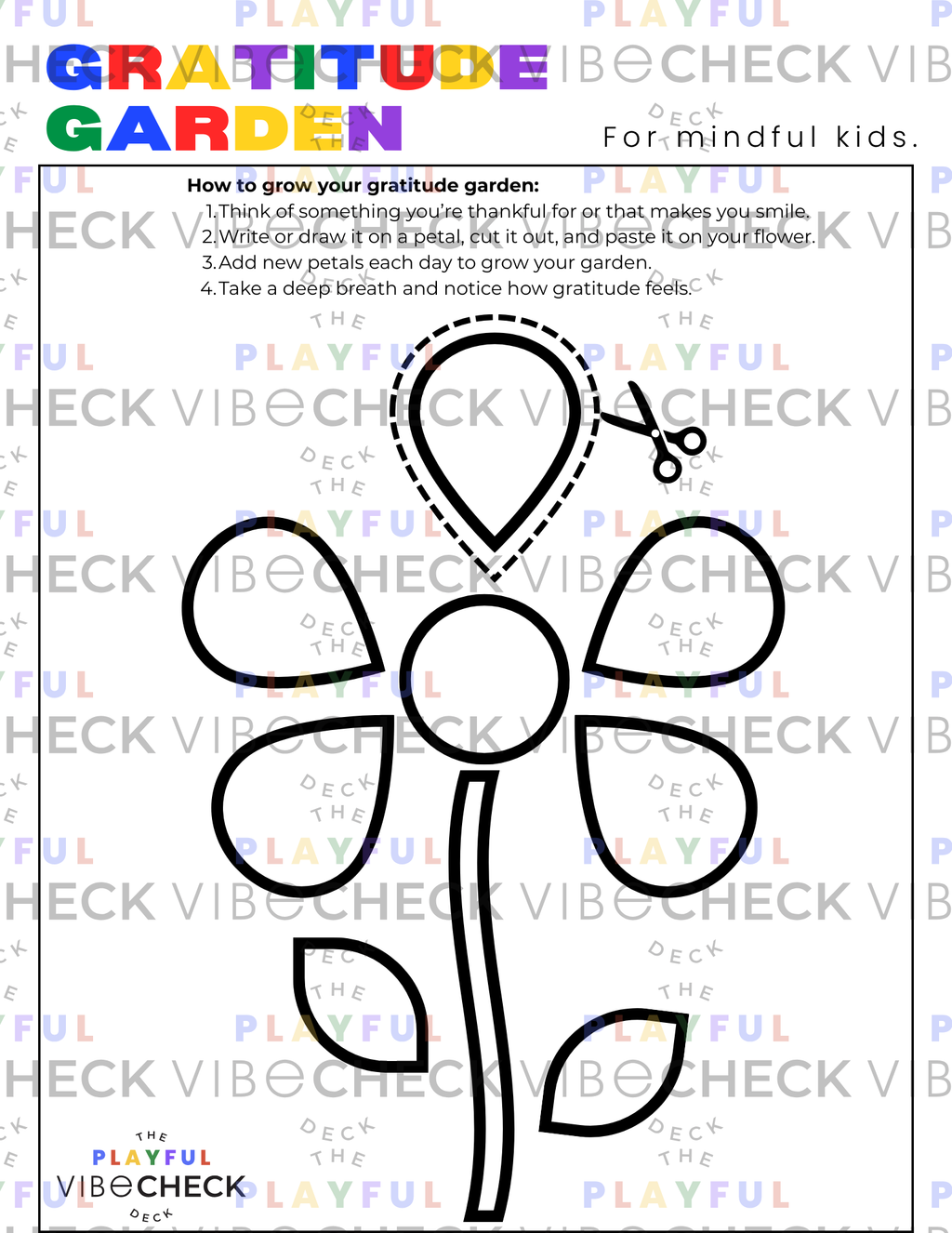 Printable PDF: Gratitude Garden
